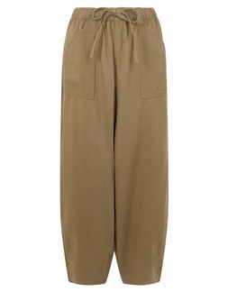 Wide Leg Denim Trousers Green